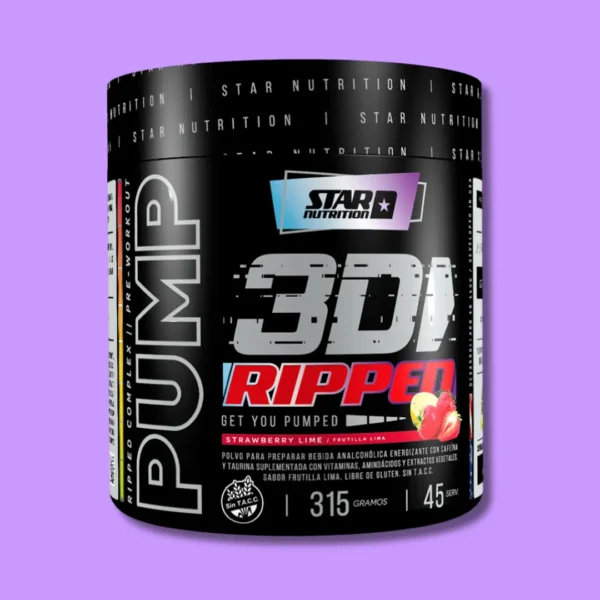 Envase de Star Pump V8 Ripped en polvo, fórmula avanzada para energía y definición