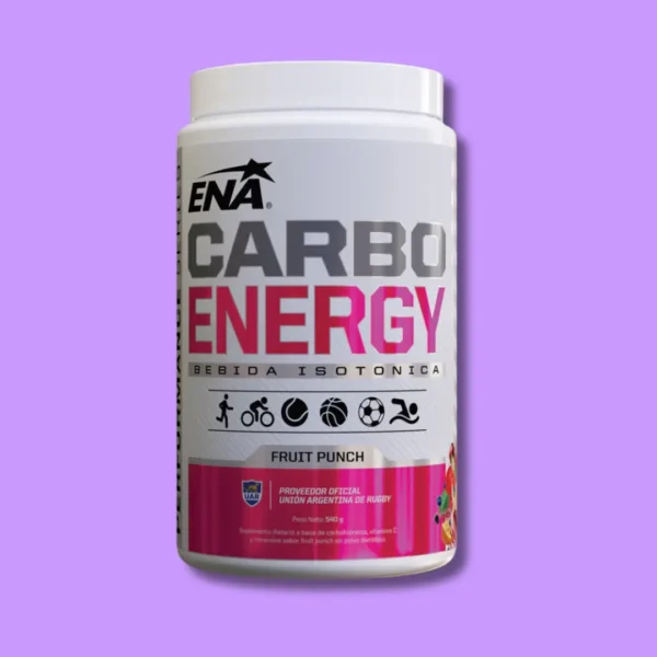 Envase de Carbo Energy ENA, suplemento de carbohidratos para energía y rendimiento deportivo
