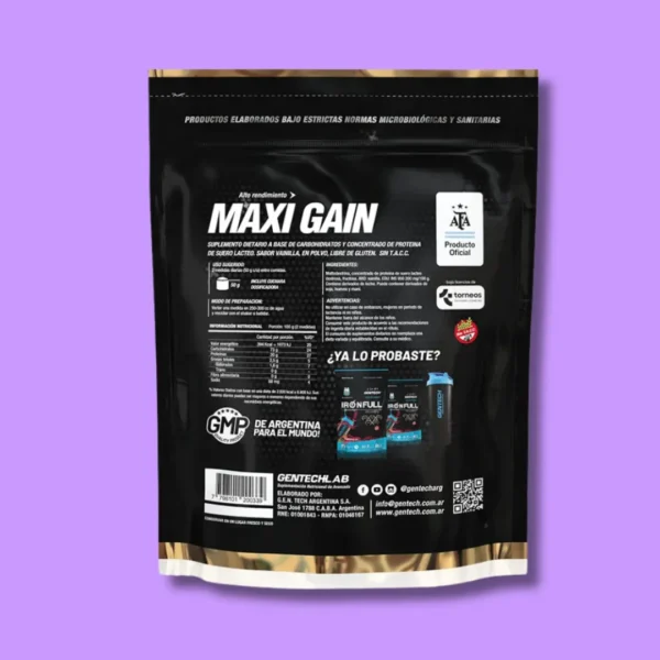 Paquete negro de creatina gentech